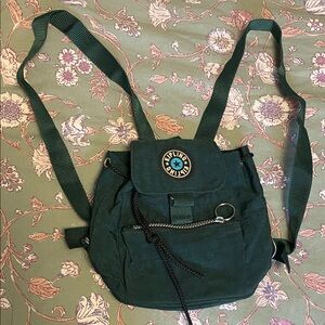 Vintage Mini Kipling Forest Green Backpack